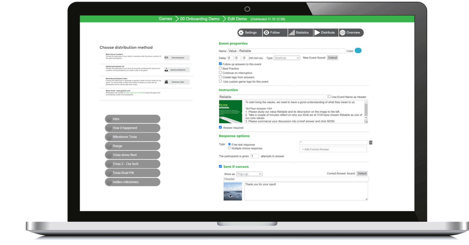 onboarding user interface for admins