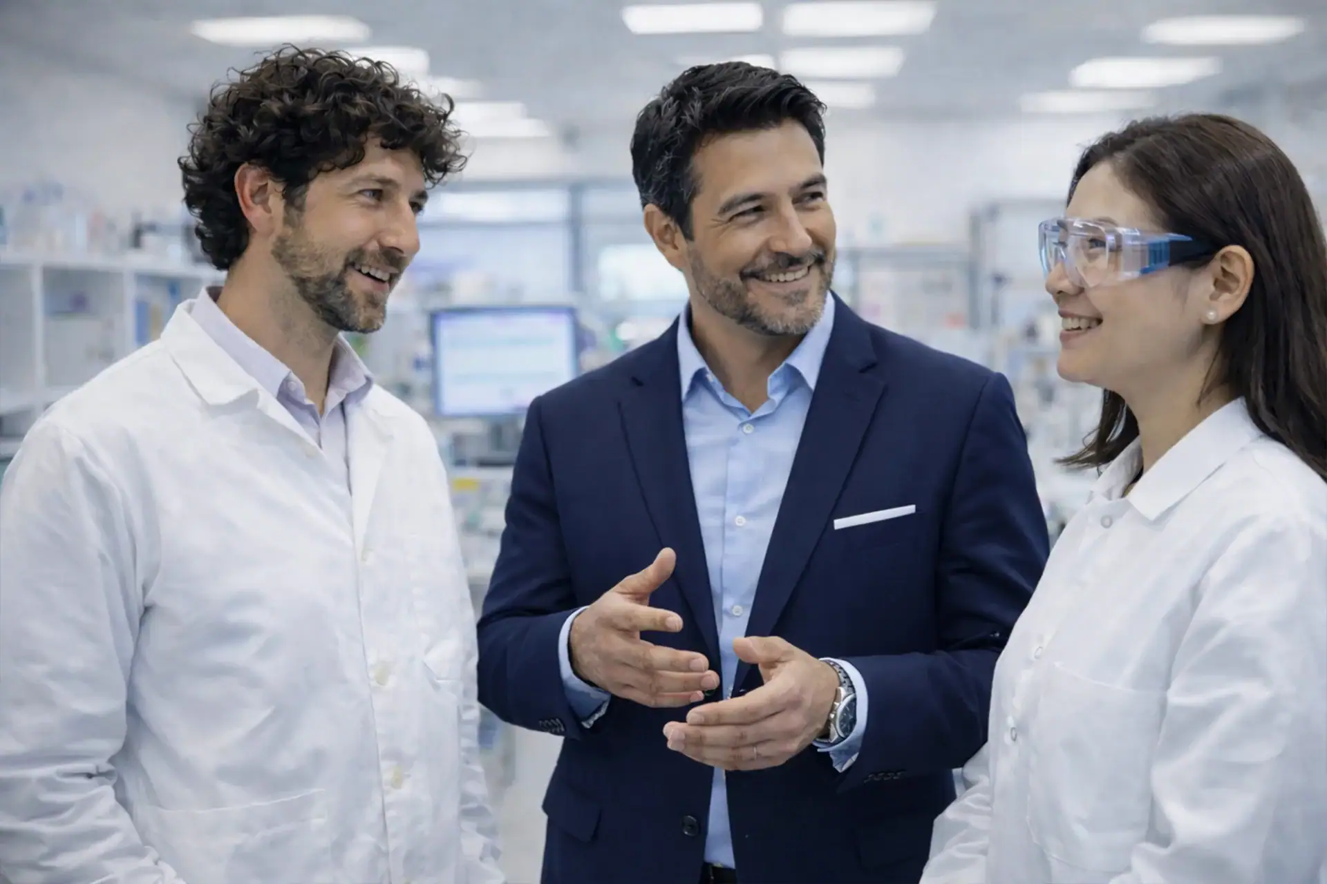 Pharma employess thaking part in security awareness training