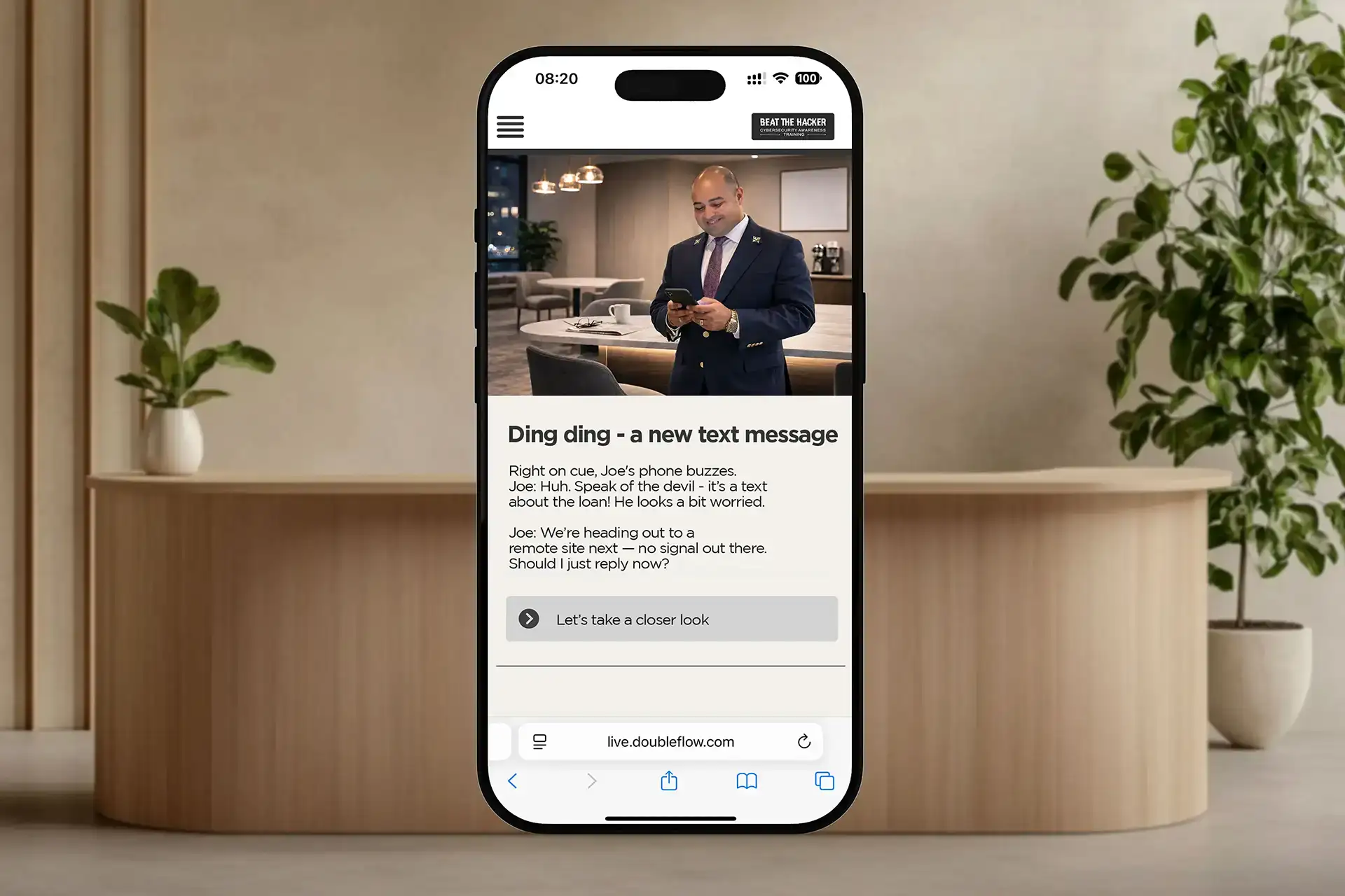 Employee taking part in Security Awareness Training for hotels